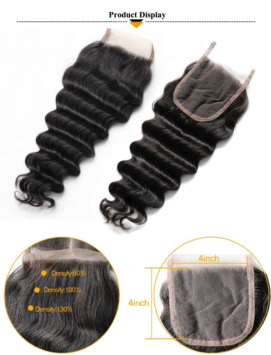 13A Virgin Remy Loose Deep Wave Closure