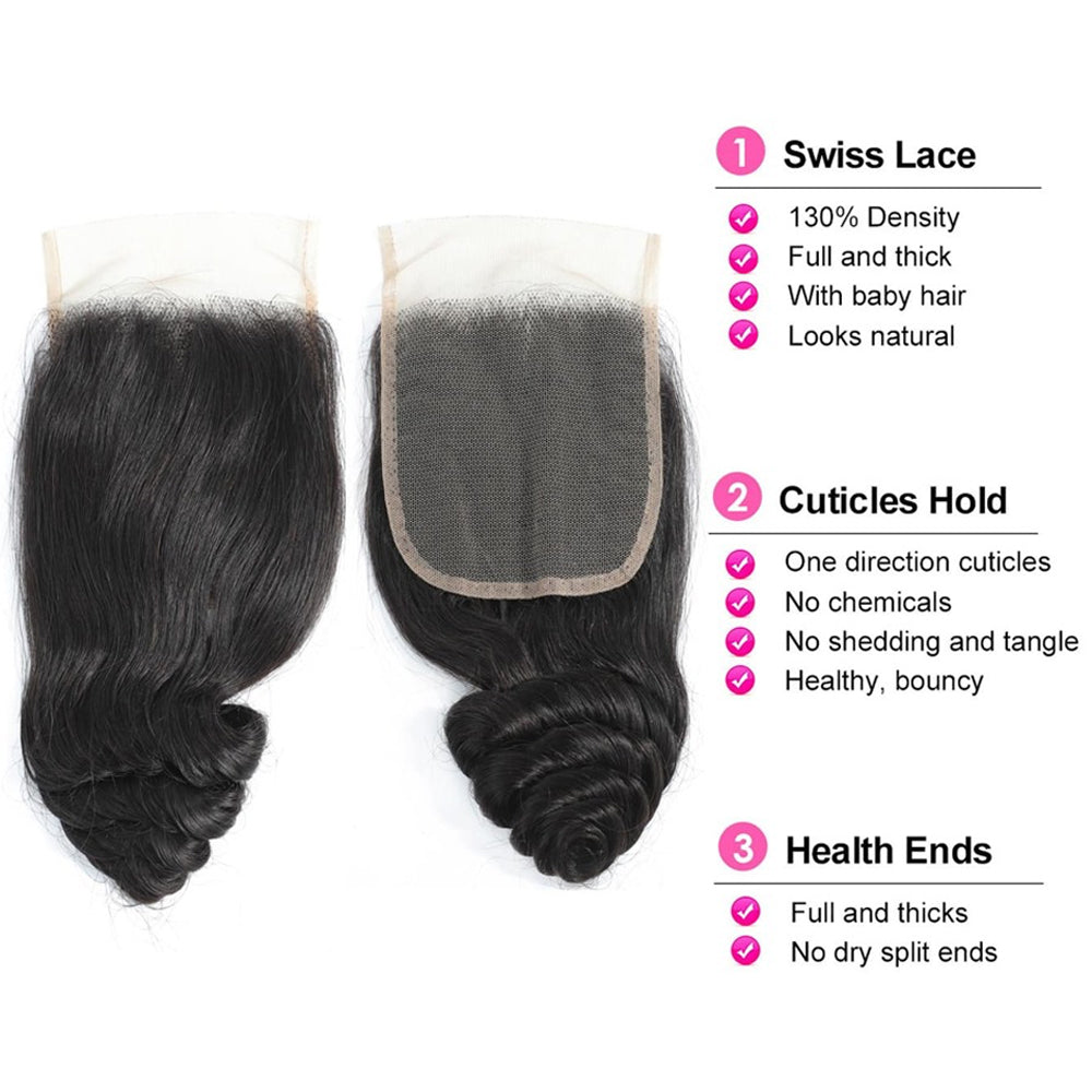 13A Virgin Remy Loose Wave Closure