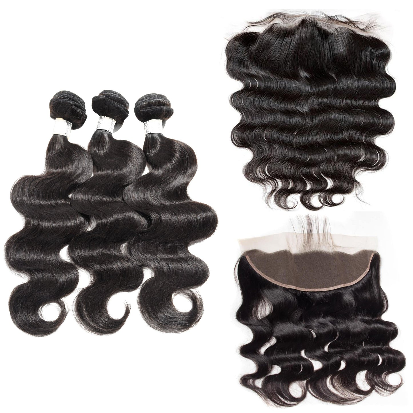 13A Virgin Remy (3) Bundles + 13x4 Lace Frontal Body Wave