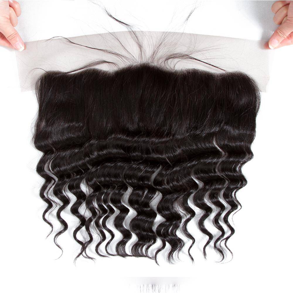 13A Virgin Remy (3) Bundles + 13x4 Lace Frontal Loose Deep Wave